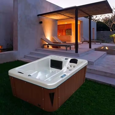 Tuinbad met 2 lounges voor gezin Buitenmassage Spa zwembaden Vrijstaande badkuipen met led lichten