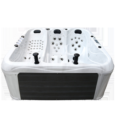 Luxe tuin bubbelbad voor 4 personen Acrylische spa's voor volwassenen Badkuip Whirlpool met massagefunctie voor buiten