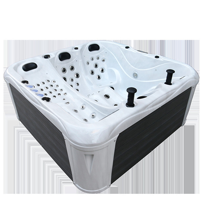 Luxe tuin bubbelbad voor 4 personen Acrylische spa's voor volwassenen Badkuip Whirlpool met massagefunctie voor buiten