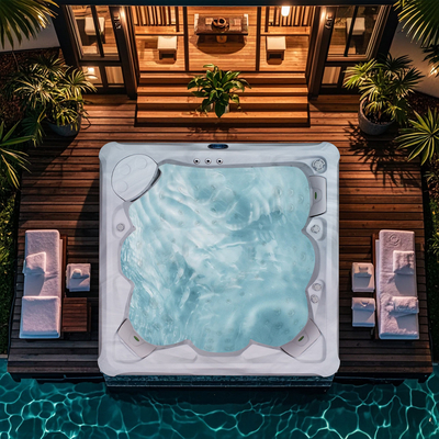 Hydromassage badkuipen buiten verwarmd en waterbad romantische whirlpool bubbelbad