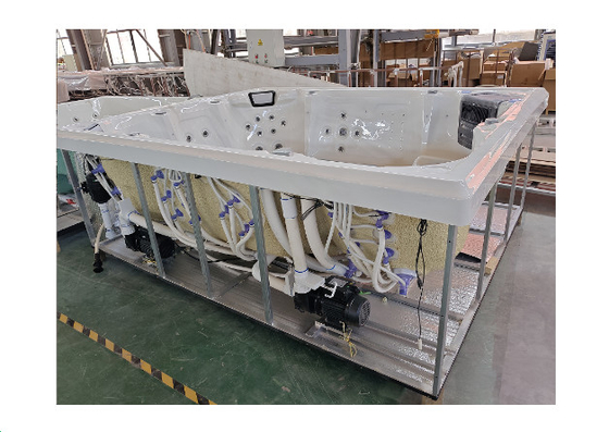 Ergonomische acrylische whirlpool voor buiten met zitplaatsen voor 8 personen met oceaangolfschaal