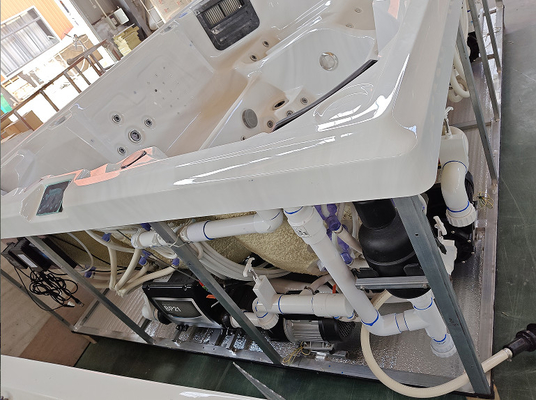 8 personen 600-gallon capaciteit rechthoekige acryl bad met 73 jets en 16 air jets