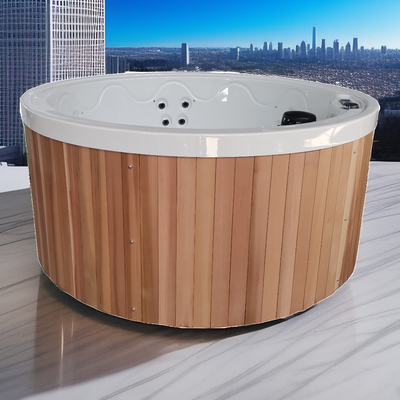 Sauna van rood cederhout Hot tub Whirlpool Massage Outdoor Spa Ronde badkuip