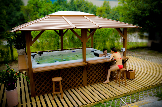 Luxe 10 Outdoor Swim Spa Hete Ton van het Personen de Acryl Zwembad met leiden