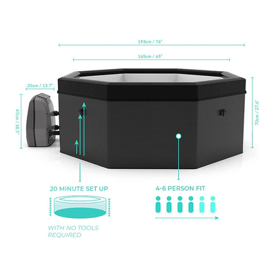 Aangepast Embleem 4 Person Spa Hete Ton voor Outdoor Inflatable Round Spa Poolton