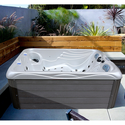 Kleine Grootte 3 Mensen Freestanding Hete Tub Outdoor Whirlpool Spa Badkuip met leiden