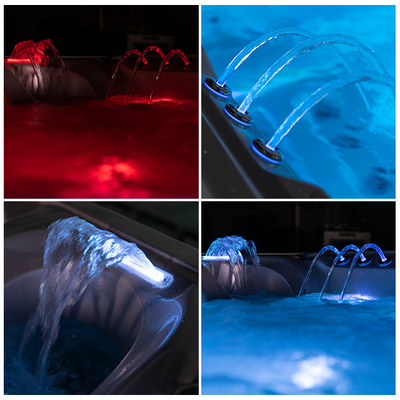 De ronde van de de Massagebadkuip van de Hoteldraaikolk Hot Spring Spa Openlucht Hete Tonnen