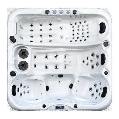 Luxe tuin bubbelbad voor 4 personen Acrylische spa's voor volwassenen Badkuip Whirlpool met massagefunctie voor buiten