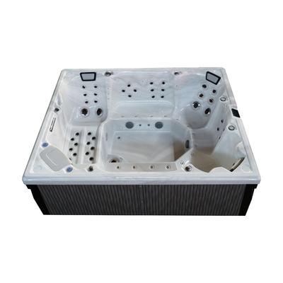 8 personen 600-gallon capaciteit rechthoekige acryl bad met 73 jets en 16 air jets